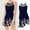 Blue, variant on Women's Casual Dress Ethnic Printed Mesh Sleeveless Spring & Summer Dress for Women Blue M