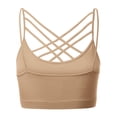 thumbnail image 2 of Women's Novelty Bras Seamless Triple Criss-Cross Front Bralette Sports Bra (No Pad), 2 of 4
