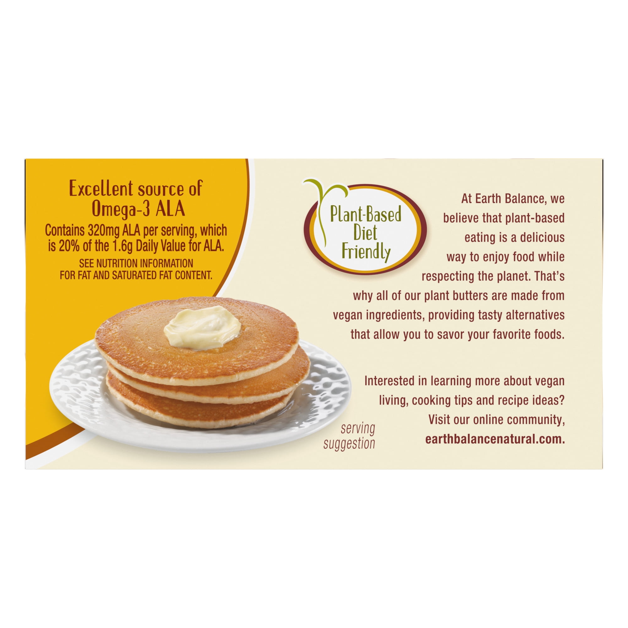 Earth Balance Plant Butter Sticks Vegan Plant Based Oil Spread, 16 oz., 4 Count