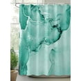 thumbnail image 2 of Teal Abstract Shower Curtain, Silver Marble Ripples Clouds Luxury Fluid Art Waterproof Shower Curtain Set with 12 Hooks Lightweight Washable Fabric Shower Curtains for Bathroom 72x78 Inches, 2 of 6