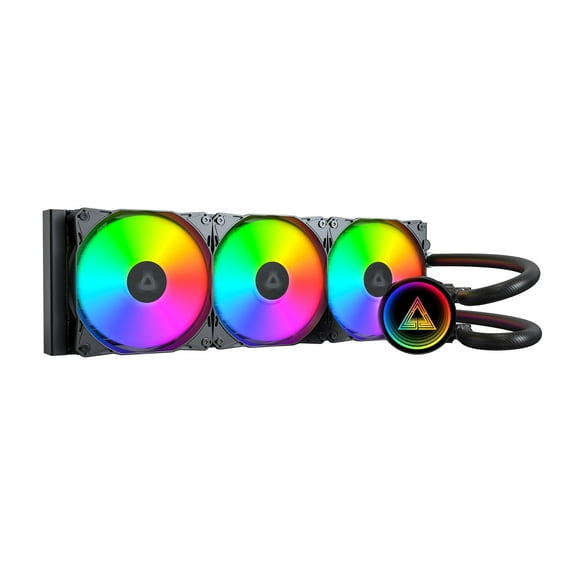MONTECH Lightflow ARGB 360 Black Ultra-Quiet AIO Liquid CPU Cooler, 3100RPM Pump
