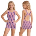 thumbnail image 4 of Shadoumai Girls One Piece Swimsuit Age 10-12 Keyhole Tankini for Girls Quick Drying Tropical Print Bathing Suits for Girls Spaghetti Strap Swimwear with Cover Up Skirt, 4 of 4