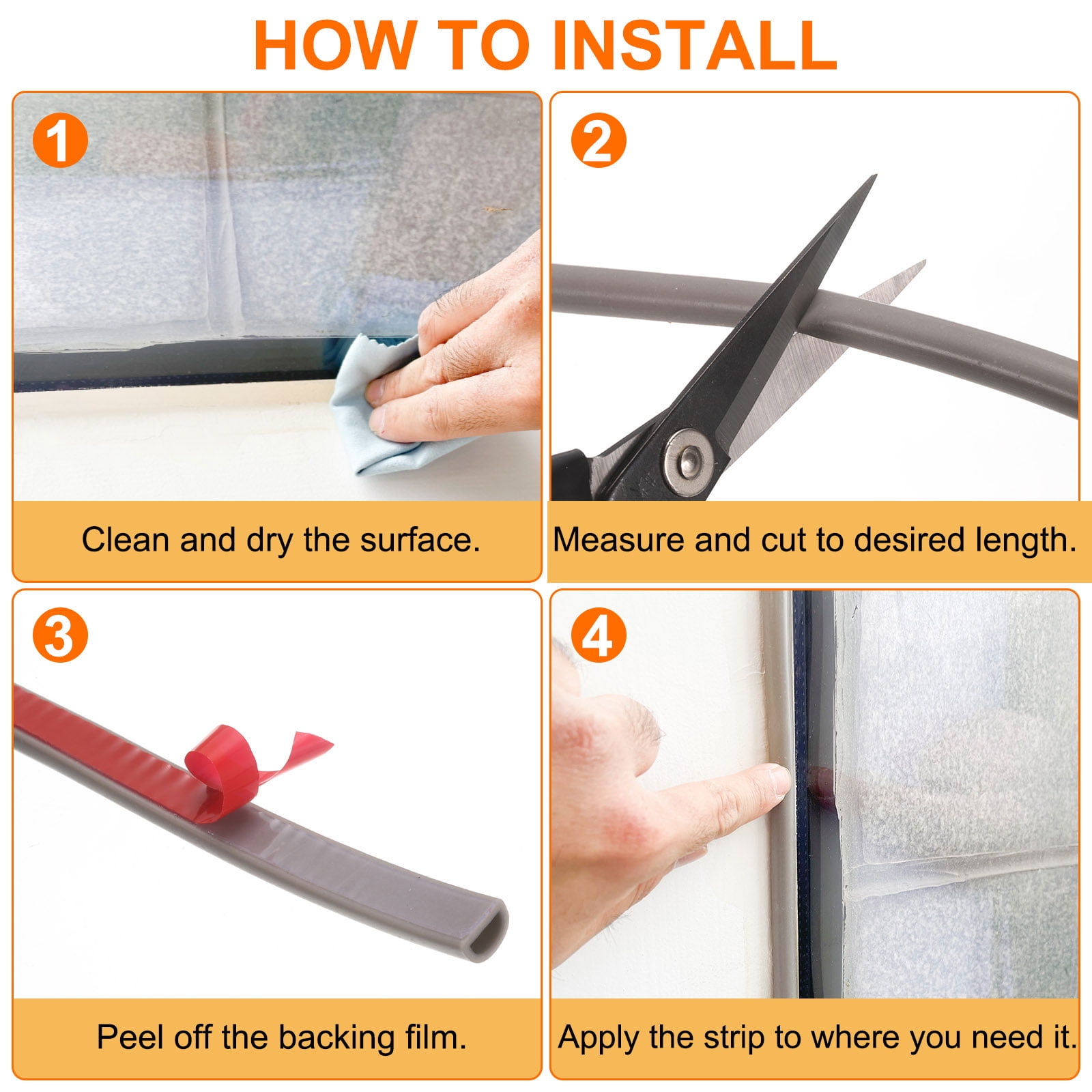Uxcell Rubber Weather Stripping Door Seal 40ft x 9mm Self-Adhesive D-Shape Door Seal Strip Soundproof Waterproof for Door Frame Windows Insulation Large Gap, Brown