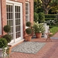 thumbnail image 4 of SAFAVIEH Courtyard Ava Floral Indoor/Outdoor Area Rug, Anthracite/Light Grey, 4' x 5'7", 4 of 12