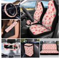 thumbnail image 3 of XYZCANDO Strawberry Daisy Seat Belt Cover Steering Wheel Cover Center Mirror Cover Coasters Car Seat Cover Keychain Lipstick Cover Car Trash Can Easy Installation Soft Universal for Cars, 3 of 5