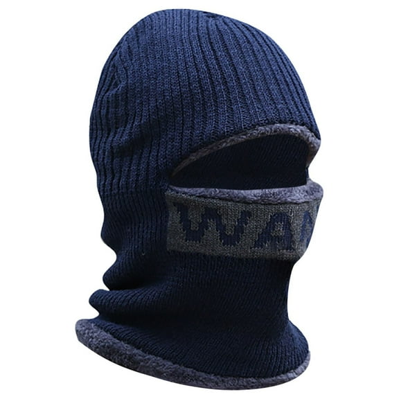 Ajshakl Scarf For Men, Ski For Men Winter Knitted Full Face Hats 1 Hole Fleece Women, Blue