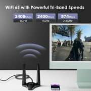 AX5400M WiFi 6E PCIe Network Card, Tri-Band AX210 WiFi Adapter MU-MIMO/OFDMA for Windows Laptop