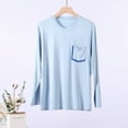 thumbnail image 2 of Mens Pajama Tops Long Sleeve Men's Pajamas Long Sleeve Thin with Pockets Casual Loungewear Pajama Shirts Sky Blue XXL, 2 of 3