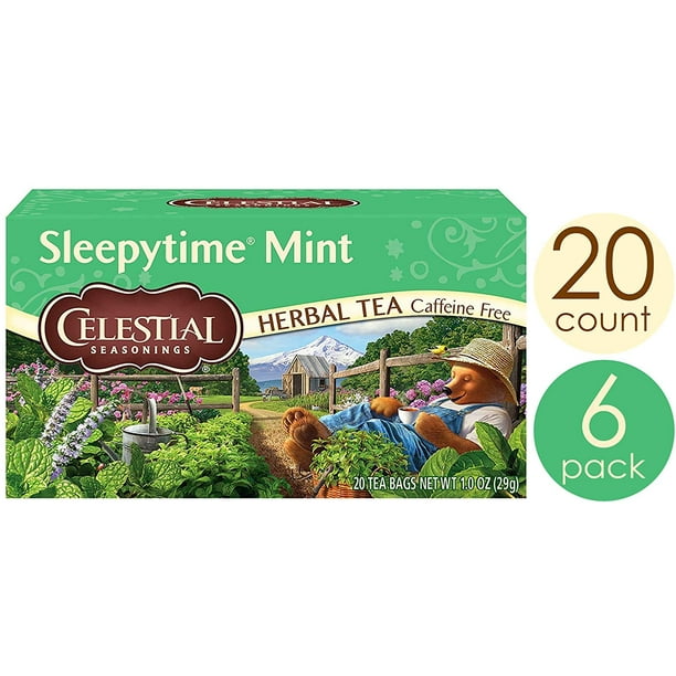 Celestial Seasonings Herbal Tea, Sleepytime Mint, 20Count (Pack of 6