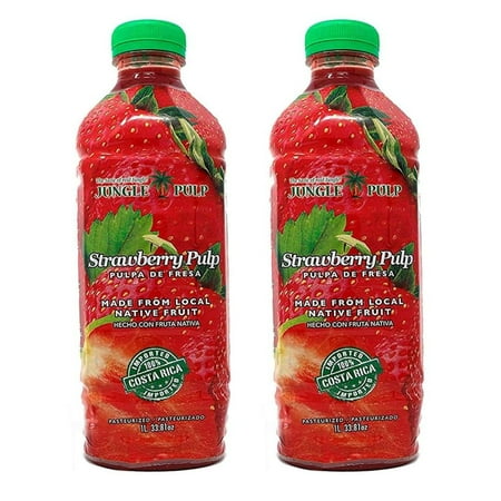 Strawberry Pulp Puree Mix | Made in Costa Rica | Mess Free | Perfect for Margaritas Desserts Smoothies (33.81 oz) – 2 Pack