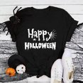 thumbnail image 5 of Landzoo Halloween Tops For Women Letter Print Short Sleeve Round Neck Shirt Party Comfortable Women T Shirt Size M Black, 5 of 5