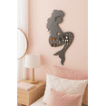 thumbnail image 3 of Mango Steam Metal Wall-Mounted Jewelry Organizer for Earrings Mermaid, Black, 3 of 7