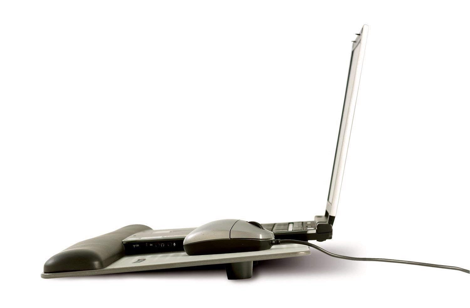 3m/commercial Tape Div. Antimicrobial Gel Mouse Pad/keyboard Wrist Rest Platform, Black/silver