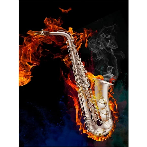 Kit de Peinture Diamant Saxophone Scintillant - Créez un Art Mural Époustouflant avec des Diamants en Cristal 5D - Activité DIY Parfaite pour Adultes et Enfants - Décoration Maison Idéale et Cadeau pour Amis - Taille 12x16 Pouces