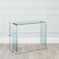 thumbnail image 2 of Curvo Clear Tempered Glass Waterfall Console Sofa Table, 2 of 4