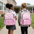 thumbnail image 3 of SCRAWLGOD Stars Print Pink School Backpack for Boys Girls Backpack for Kids Teens Elementary Middle School 17 inch Large Knapsack with Padded Strap, 3 of 7