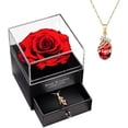 thumbnail image 1 of Real Preserved Rose Jewelry Gift Box With Necklace Valentine's Day Gift Mothers, 1 of 5