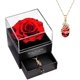 thumbnail image 1 of Caja de regalo de joyería de rosas preservadas reales con collar, regalo para el día de San Valentín, madres, 1 of 5