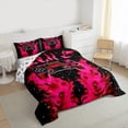 thumbnail image 3 of Manfei Game Repeat Bedding Comforter Set for Teen, Black Pink Game Console Twin Comforter Sets, Cartoon Flame Gamepad Reversible Bedding Set, Luxury Bedroom Decor, 2 Pieces, 3 of 8