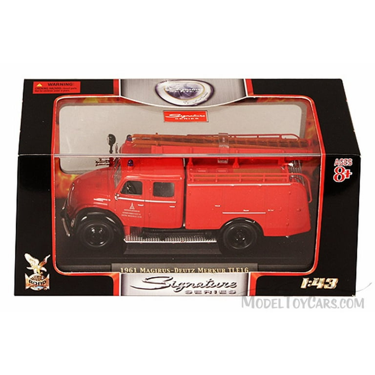 1961 Magirus-Deutz Merkur TLF16 Fire Engine, Red - Yatming