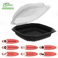 thumbnail image 2 of EcoQuality 48oz Hinged 11.5x10x3 Inch Black Clamshell Takeout Container with Clear Lid Disposable Food Container for Takeout, Restaurants, Meal Prep, Catering, Delivery (20), 2 of 8