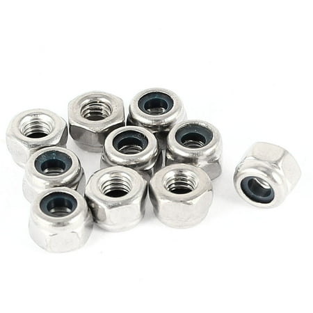 3mm Nylon Nuts Unique Bargains 10pcs Mechanical Fasteners Nylon Insert Lock Hexagonal Nut 3mm Thread Dia ()