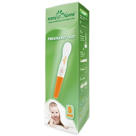 Easy@Home 5 Pregnancy Test Sticks - hCG Midstream Tests, Powered by Premom Ovulation Predictor iOS and Android App, 5 hCG (Best Period Predictor App)