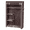 Dark Brown | 6-Compartment, variant on GZXS Wardrobe Closet, Quick and Easy Assembly, Portable Clothes Rack with Hanging Rod and Non-Woven Fabric Cover for Bedroom, Gray