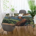 thumbnail image 3 of Yayeee Tablecloths 54" x 72" Rectangle Wrinkle Resistant Party Table Cover, Retro Pine Tree, 3 of 8