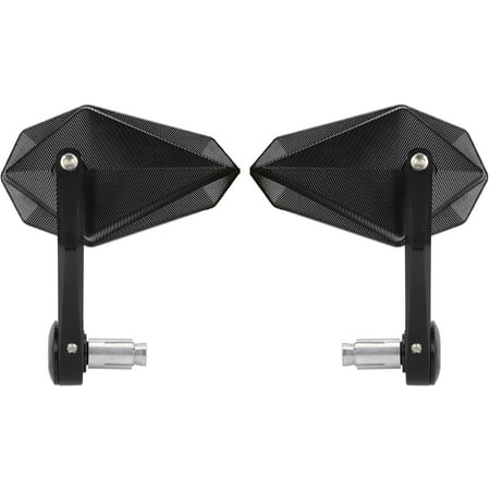 Motorcycle Bar End Convex Mirrors 7/8'' 22mm Handlebar Rearview Side Mirror Blue Lens CNC Universal Black Replacement for Street Bike Dirt Bike Atv Scooter Cruiser Snowmobile