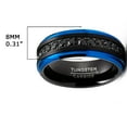 thumbnail image 3 of Metal Masters Men Tungsten Two-Tone Wedding Band Black Blue Eternity Ring Cz Comfort-Fit 8mm, 3 of 5