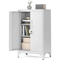 thumbnail image 3 of Garage Cabinet  Metal Storage Cabinet with Doors and Shelves  Tool Cabinet for Home Office  Lockable File Cabinet  Multipurpose  for Study  Living Room  Matte, 3 of 4