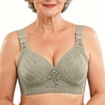 thumbnail image 5 of Feancey Womens Plus Size No Underwire Bra Comfort High Support Full Coverage Bras Adjustable Strap Casual Everyday Bra for Seniors & Large Bust Green 40, 5 of 10
