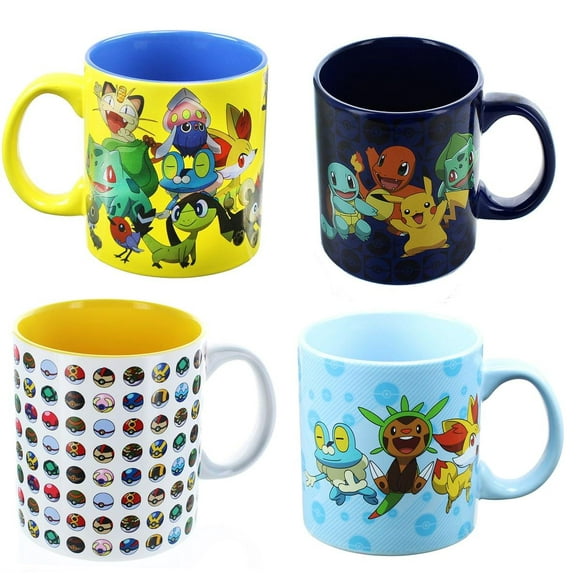 Pokemon 20oz Ceramic Mug Set of 4