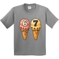 thumbnail image 3 of Inktastic Ice Cream Birthday 67 Dripping Cone Youth T-Shirt, 3 of 5