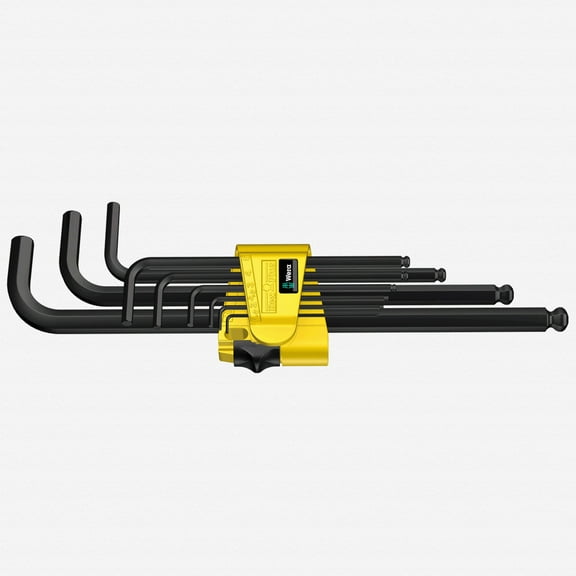 Wera 022171 Hex   Ball End Hex SAE L-key Clip Set, 9 Pieces