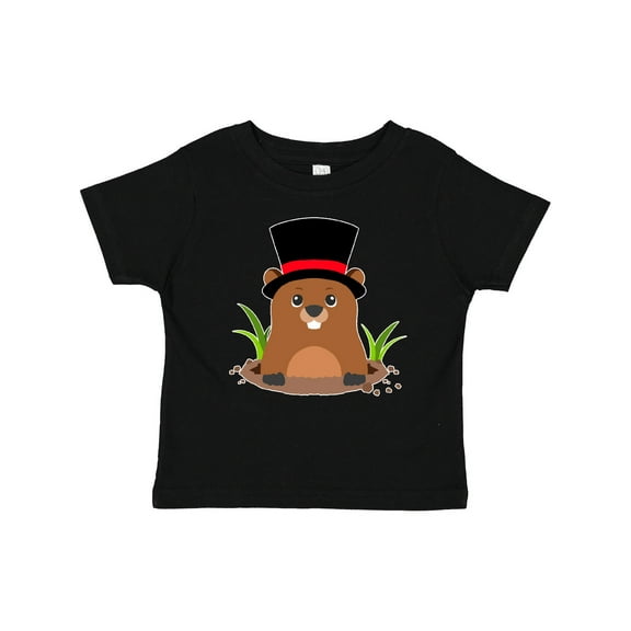 Inktastic Groundhog Day with Groundhog in Top Hat Boys or Girls Baby T-Shirt