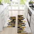 thumbnail image 3 of Marble Kitchen Rugs Sets of 2, Gold Black Non Slip Washable Kitchen Mats Cushioned Anti Fatigue, Comfort Floor Standing Mats for Kitchen Home Sink Office Laundry, 18'''' x 30''''+18'''' x 48'''', 3 of 6