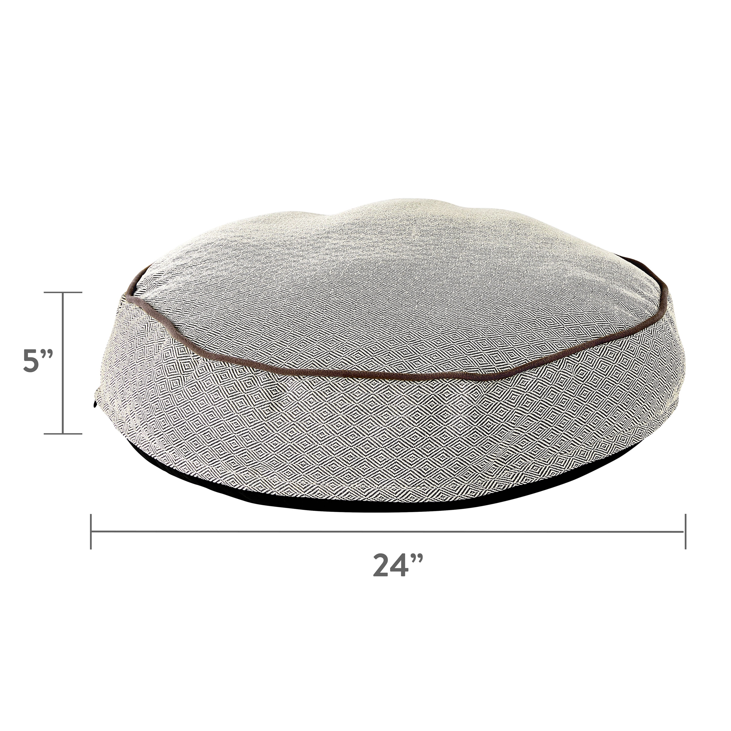 Vibrant Life Small Round Dog Bed, Gray, 24" x 24"