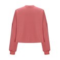 thumbnail image 6 of Sequins Crop Sweatshirts Women Dropped Long Sleeve Crewneck Pullover Tops Loose Fall Halloween Christmas Outfits (L, Pink), 6 of 7