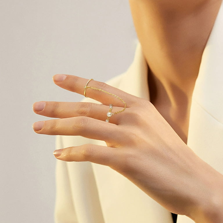 XIAQUJ Rhinestone Finger Ring Bracelet Silver Bracelet Ring Hand Chain  Wedding Party Hand Jewelry Accessories for Women Bracelets Silver 