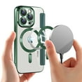 thumbnail image 3 of Allytechgroup Magnetic Case for Apple iPhone 16e, Compatible with Magsafe Cards Holder Wallet Case RFID Blocking Clear Back Cover Anti-Scratch Folio Shockproof Bisiness Type Case for Women, Darkgreen, 3 of 7