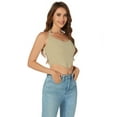 thumbnail image 2 of Womens Knit Halter Tank Top 2024 Cute Ribbed Trendy Sexy Backless Summer Basic Crop Tops, 2 of 5