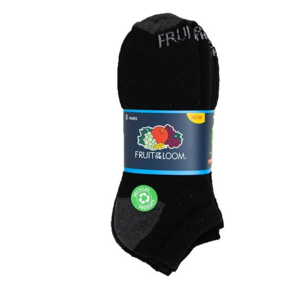 Tin Fruit Of The Loom para Hombre, Afelpado con Talones a Contraste Negro 5 Piezas Unitalla