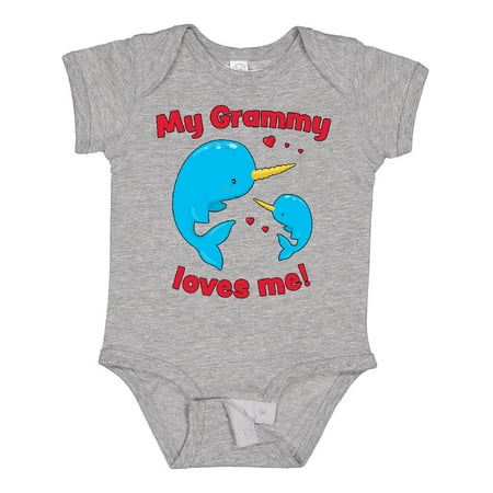 

Inktastic My Grammy Loves Me Narwhal Family Gift Baby Boy or Baby Girl Bodysuit