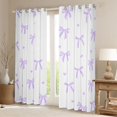 thumbnail image 2 of Feelyou Purple Bow-tie Blackout Curtains Set of 2 (52x84 Each) for Teen, Cartoon Love Heart Window Curtains, Princess Bowknot Theme Curtains and Drapes, Curtains and Drapes Home Decor, 2 of 6