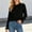 Black, variant on Women's Ruffle Sweaters Casual Tops Long Sleeve Crew Neck Pullover Fall Winter Fashion Comfy Soft Shirts Loungewear Outdoor Knitwear Blouses