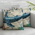 thumbnail image 3 of Chilfamy Ocean Theme Mediterranean Style  Square Decorative Throw Pillow Case Cushion Cover Starfish,Sea Horse,Shell&amp;Conches, 3 of 5