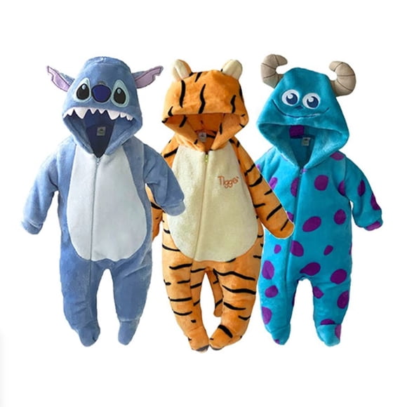 Kit 3 Mamelucos con Gorro Bordado Disney Stitch, Tigger, Sulley Disney KitA991