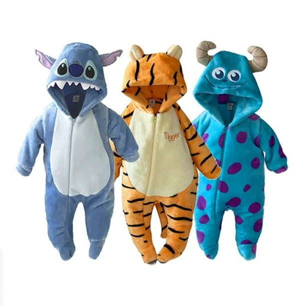 Kit 3 Mamelucos con Gorro Bordado Disney Stitch, Tigger, Sulley Disney KitA991